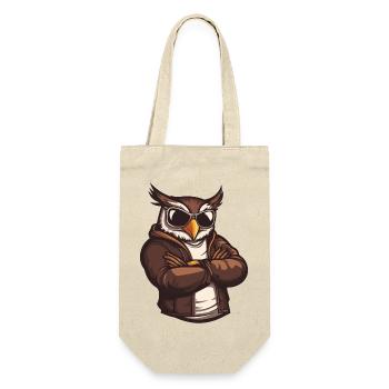 hibou bande dessinée cool - Sac à bouteille - nature - Devant
