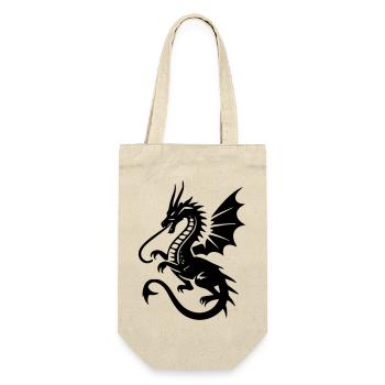Drache - Geschenkbeutel für Flaschen - Natur - Vorne