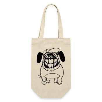 chien monstre méchant dangereux dents sourire sourire - Sac à bouteille - nature - Devant