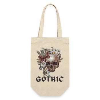 Gothic Black Edition Totenkopf - Geschenkbeutel für Flaschen - Natur - Vorne