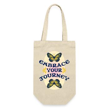 Embrace Your Journey – Schmetterling Retro - Geschenkbeutel für Flaschen - Natur - Vorne