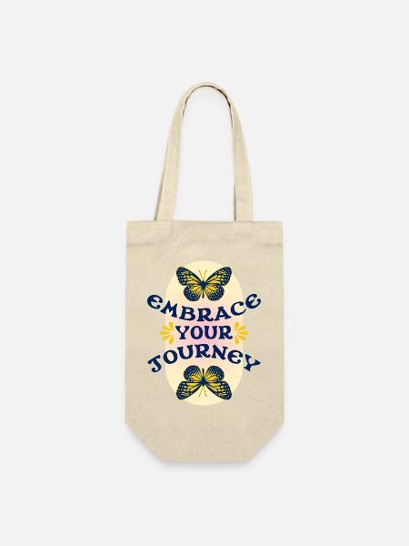 Embrace Your Journey – Schmetterling Retro - Geschenkbeutel für Flaschen - Natur