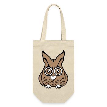 Owl bird eagle owl peeps creepy big horror eyes - Gift Bag for Bottles - nature - Front