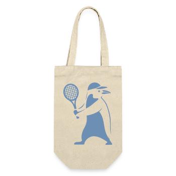 Minimalist Penguin Tennis Backhand Player - Gift Bag for Bottles - nature - Front