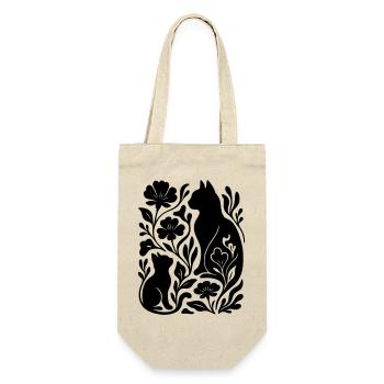 Abstraktes Spiel Katzen - Geschenkbeutel für Flaschen - Natur - Vorne