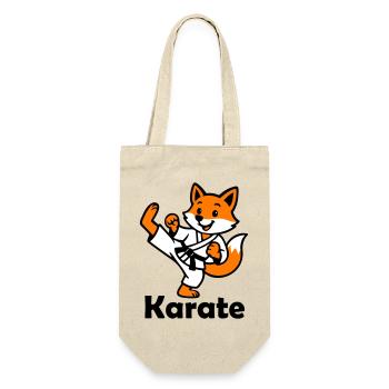 Karate Fuchs - Geschenkbeutel für Flaschen - Natur - Vorne