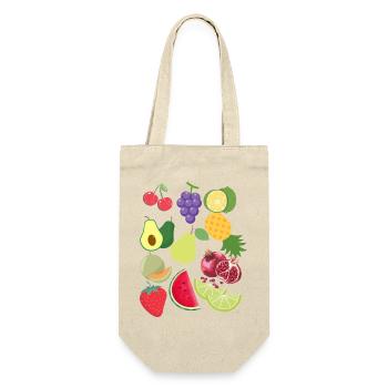 Früchte Retro Vintage niedliches buntes Design - Geschenkbeutel für Flaschen - Natur - Vorne