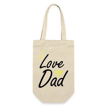 i love my dad Handlettering - Geschenkbeutel für Flaschen - Natur - Vorne