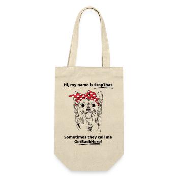 Lustiges Yorkshire Terrier Yorkie Sketch Art Bandana - Geschenkbeutel für Flaschen - Natur - Vorne