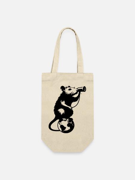 Ratte hat Sehnsucht - Geschenkbeutel für Flaschen - Natur