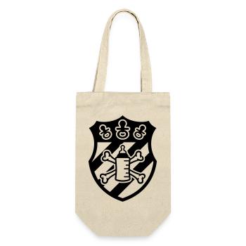 Wappen Schnuller Pirat – Geschenk für Baby & Kind - Geschenkbeutel für Flaschen - Natur - Vorne