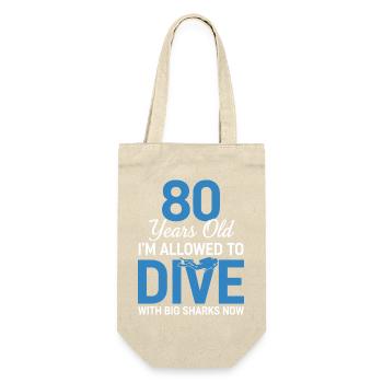 80 Years Old Dive With Big Sharks - Gift Bag for Bottles - nature - Front