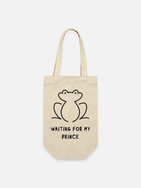 Frosch Linienkunst Silhouette - Geschenkbeutel für Flaschen - Natur