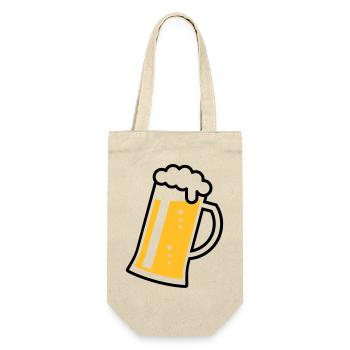 Maßkrug (beer / beer mug / beer glass / R /// 2C) - Gift Bag for Bottles - nature - Front