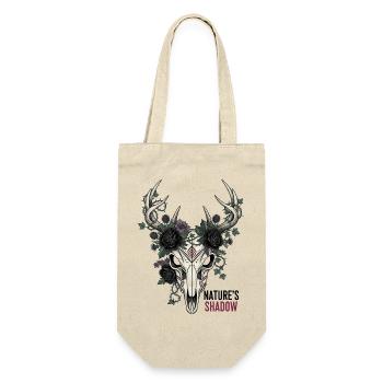 Nature's Child Gothic Deer Skull Vektorkunst - Geschenkbeutel für Flaschen - Natur - Vorne