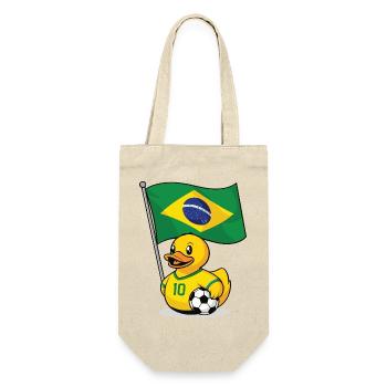Le fan de football brésilien avec un drapeau - Sac à bouteille - nature - Devant