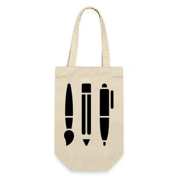 Brush, Pencil and Pen - Art Symbol - Gift Bag for Bottles - nature - Front