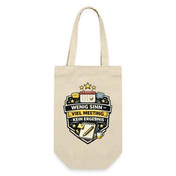 Wenig Sinn Viel Meeting Kein Ergebnis Badge - Geschenkbeutel für Flaschen - Natur - Vorne