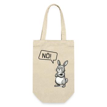 Sturer Hase sagt NÖ! – Witziges Statement - Geschenkbeutel für Flaschen - Natur - Vorne