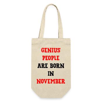 Geburtstagsgenie im November - Geschenkbeutel für Flaschen - Natur - Vorne
