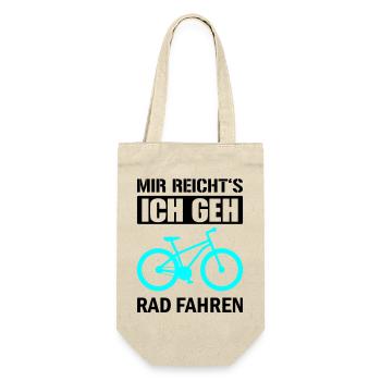 Cyanes Fahrrad Silhouette - Geschenkbeutel für Flaschen - Natur - Vorne