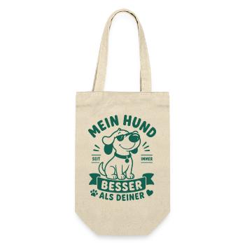 Mein Hund Seit Immer Besser Als Deiner - Geschenkbeutel für Flaschen - Natur - Vorne