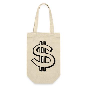 Dollar Sign – Illustration - Gift Bag for Bottles - nature - Front