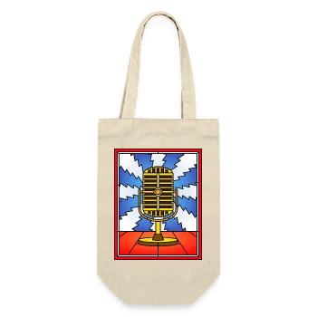 Retro Microphone Stained Glass Design - Gift Bag for Bottles - nature - Front