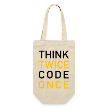 Think Twice Code Once Programmer - Gift Bag for Bottles - nature - Front