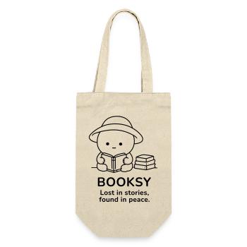 Booksy – Lost in Stories, Found in Peace - Gift Bag for Bottles - nature - Front