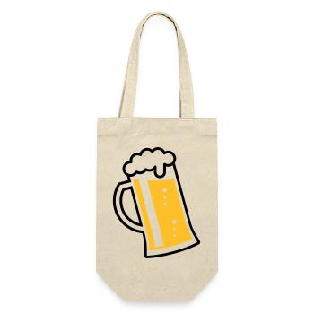 Maßkrug (Bier / Bierseidel / Bierglas / R /\/ 2C)  - Geschenkbeutel für Flaschen - Natur - Vorne