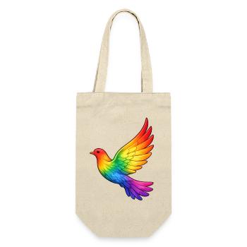 Friedenstaube Frieden - Geschenkbeutel für Flaschen - Natur - Vorne