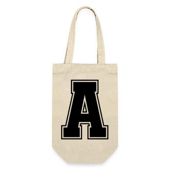A_Buchstabe - Geschenkbeutel für Flaschen - Natur - Vorne