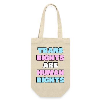 Trans-Rechte sind Menschenrechte - Geschenkbeutel für Flaschen - Natur - Vorne