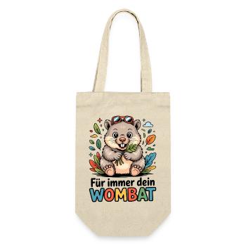 Wombat mit Blättern - Geschenkbeutel für Flaschen - Natur - Vorne