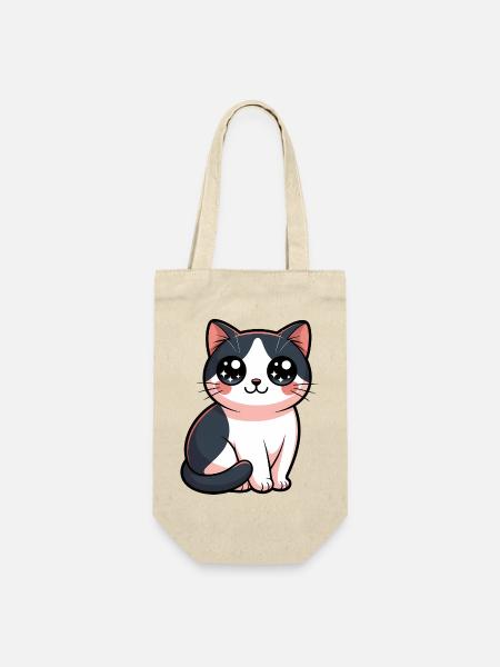 Kawaii Kätzchenkatzenliebhaber - Geschenkbeutel für Flaschen - Natur