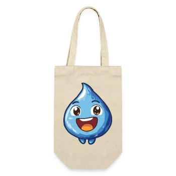 Fröhlicher Wassertropfen Cartoon - Geschenkbeutel für Flaschen - Natur - Vorne
