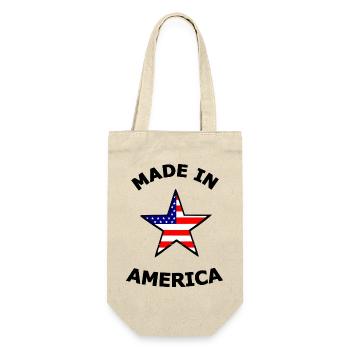 Amerikanische Flaggenstern - Geschenkbeutel für Flaschen - Natur - Vorne