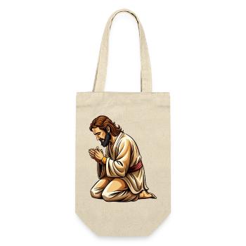 Jesus kniend und betend - Geschenkbeutel für Flaschen - Natur - Vorne