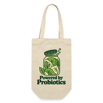 Angetrieben von Probiotika – Fermentierter Lebensmittelliebhaber - Geschenkbeutel für Flaschen - Natur - Vorne