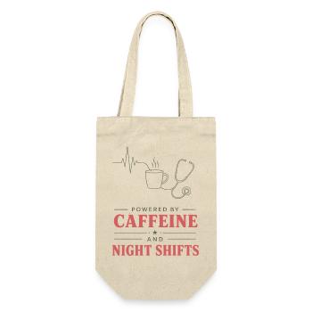 Kaffee und Nachtschicht Motiv - Geschenkbeutel für Flaschen - Natur - Vorne
