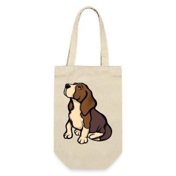 Beagle-Porträt in warmen Tönen - Geschenkbeutel für Flaschen - Natur - Vorne