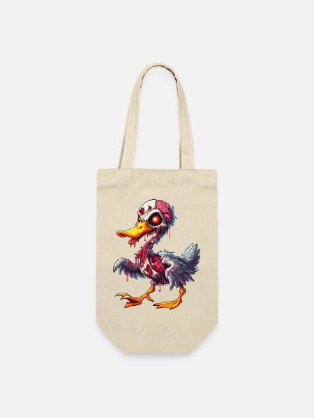 Zombie Ente Gehirn - Geschenkbeutel für Flaschen - Natur