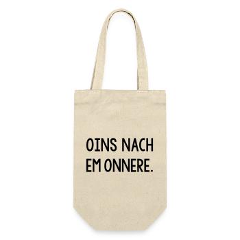 Oins nach em onnere Badisch Dialekt - Geschenkbeutel für Flaschen - Natur - Vorne