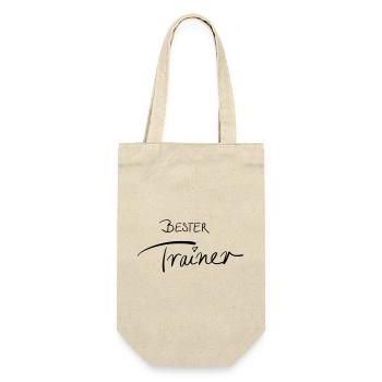Bester Trainer - Geschenkbeutel für Flaschen - Natur - Vorne
