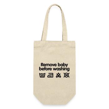 Remove baby before washing 2 - Gift Bag for Bottles - nature - Front