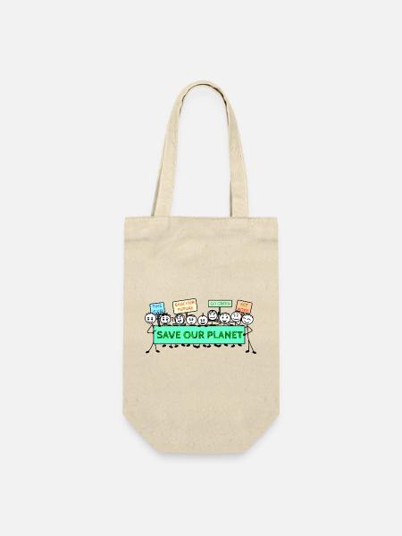 Protestlogo Klimawandel - Geschenkbeutel für Flaschen - Natur