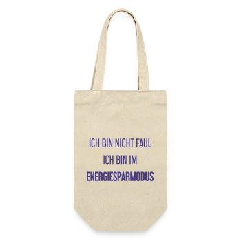 Ich bin nicht faul, ich bin im Energiesparmodus! - Geschenkbeutel für Flaschen - Natur - Vorne
