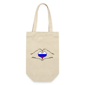 Russia Flag Hands Heart Shape - Gift Bag for Bottles - nature - Front