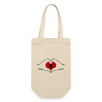 Albanie en forme de coeur avec des mains - Sac à bouteille - nature - Devant